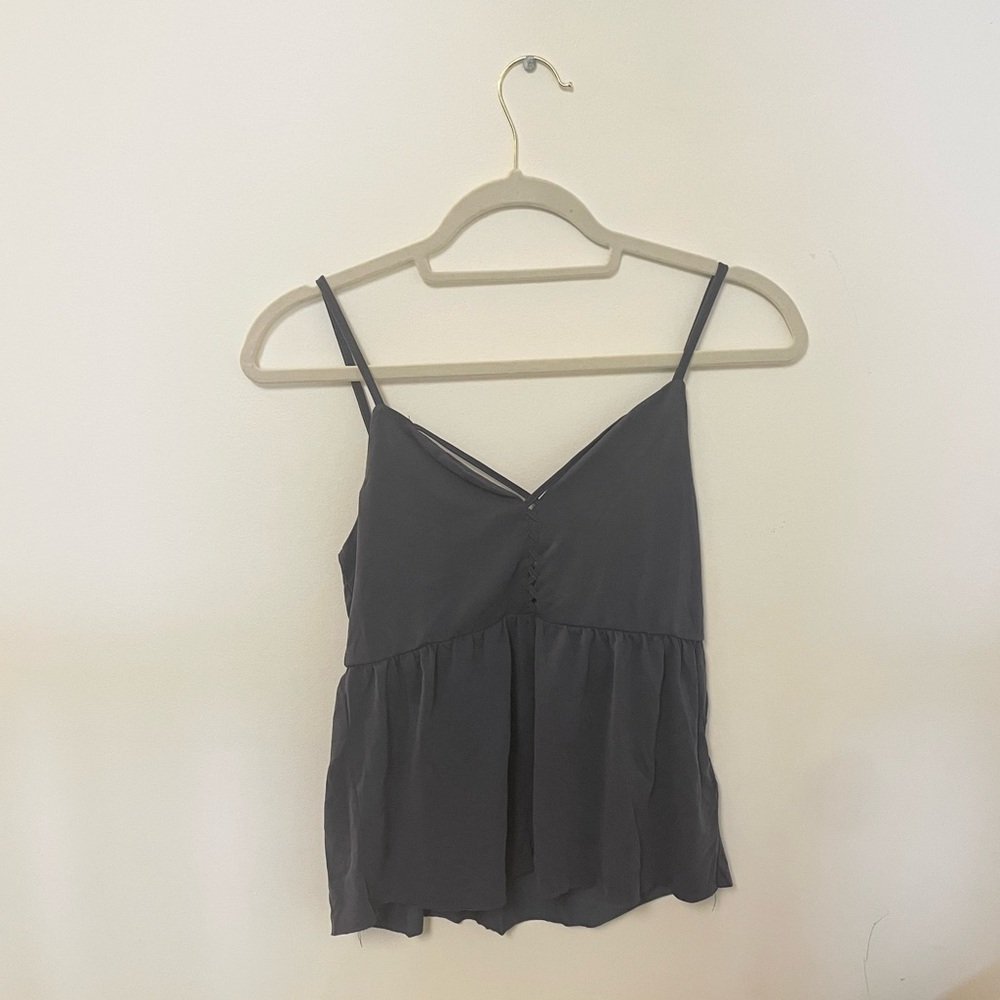 flowy tank top, navy blue